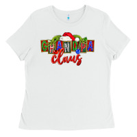 White Christmas Grandpa Claus Ladies Tee - FaDigitalArtStudio