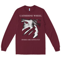 Burgundy Catherine wheel, Catherine wheel art, Catherine wheel vintage, Catheri Long Sleeve Tee - ArtMosaic