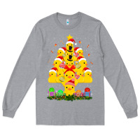 Heather Grey duck rubber duck christmas tree duckie and quack christmas 123 Long Sleeve Tee - ArtMosaic