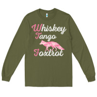Army Green whiskey tango foxtrot military womens fun wtf quote t shirt Long Sleeve Tee - ArtMosaic