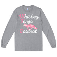 Heather Grey whiskey tango foxtrot military womens fun wtf quote t shirt Long Sleeve Tee - ArtMosaic