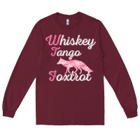 Burgundy whiskey tango foxtrot military womens fun wtf quote t shirt Long Sleeve Tee - ArtMosaic