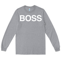 Heather Grey boss premium Long Sleeve Tee - ArtMosaic