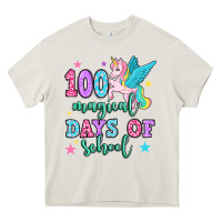 Cream hundred magical days of school unicorn Heavy Core Tee - OliviaCreatesArt