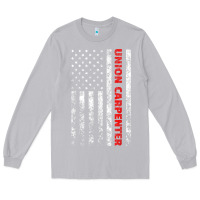 Moon Dust Union Carpenter With A Vintage American Flag For Fans Long Sleeve Tee - ArtMosaic