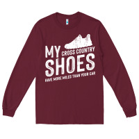 Burgundy cross country running   xc run runner pullover hoodie Long Sleeve Tee - ArtMosaic