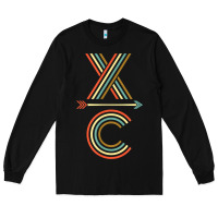 Black X-Country Design For Cross Country Runners and Coaches Long Sleeve Tee - ArtMosaic