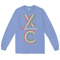 Colony Blue X-Country Design For Cross Country Runners and Coaches Long Sleeve Tee - ArtMosaic