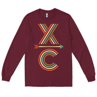 Burgundy X-Country Design For Cross Country Runners and Coaches Long Sleeve Tee - ArtMosaic