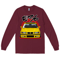 Burgundy Yellow E36 Long Sleeve Tee - ArtMosaic