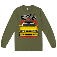 Army Green Yellow E36 Long Sleeve Tee - ArtMosaic