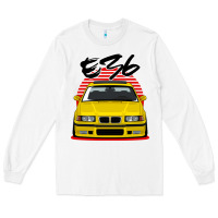 White Yellow E36 Long Sleeve Tee - ArtMosaic