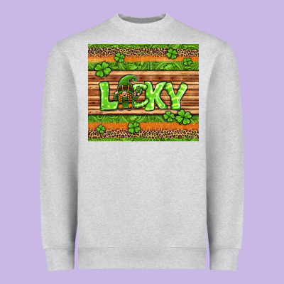 St Patricks Lucky Gnome Heavyweight Sweatshirt Designed By Jasminsmagicworld