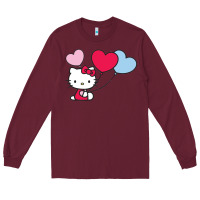 Burgundy kitty Long Sleeve Tee - ArtMosaic