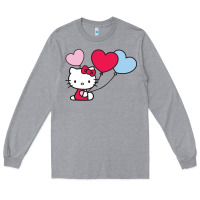 Heather Grey kitty Long Sleeve Tee - ArtMosaic