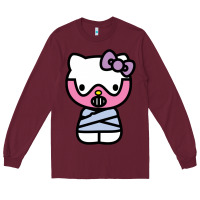 Burgundy hell kitty cute devil Long Sleeve Tee - ArtMosaic