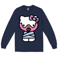 Navy hell kitty cute devil Long Sleeve Tee - ArtMosaic