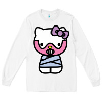 White hell kitty cute devil Long Sleeve Tee - ArtMosaic