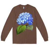 Chestnut Blue  hydrangea Long Sleeve Tee - ArtMosaic