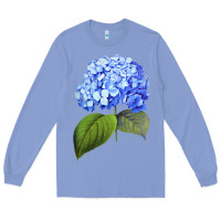 Colony Blue Blue  hydrangea Long Sleeve Tee - ArtMosaic