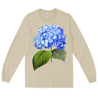Mushroom Blue  hydrangea Long Sleeve Tee - ArtMosaic
