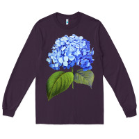 Plum Blue  hydrangea Long Sleeve Tee - ArtMosaic