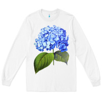 White Blue  hydrangea Long Sleeve Tee - ArtMosaic