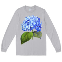 Moon Dust Blue  hydrangea Long Sleeve Tee - ArtMosaic