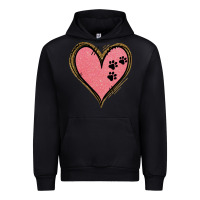 Black Pink Glitter Heart Urban Hoodie - Jasminsmagicworld