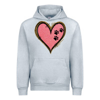 Heather Grey Pink Glitter Heart Urban Hoodie - Jasminsmagicworld