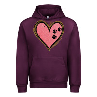 Mauve Wine Pink Glitter Heart Urban Hoodie - Jasminsmagicworld