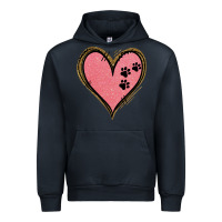 Navy Pink Glitter Heart Urban Hoodie - Jasminsmagicworld