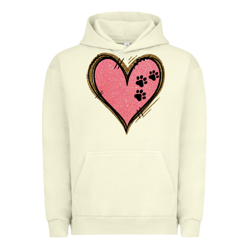 Pink Glitter Heart Urban Hoodie by Jasminsmagicworld | Teevron