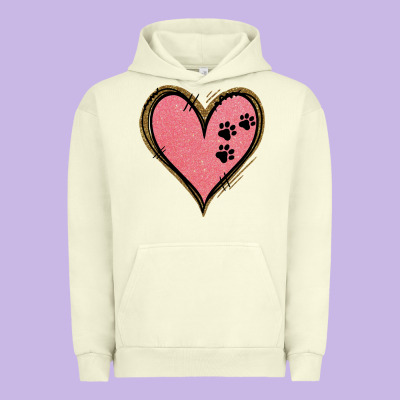 Pink Glitter Heart Urban Hoodie Designed By Jasminsmagicworld
