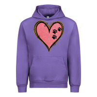 Tulip Pink Glitter Heart Urban Hoodie - Jasminsmagicworld
