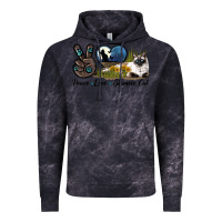 Cloud Black Peace Love Siamese Cat Vintage Hoodie - LillyAllenDesigns
