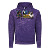 Cloud Purple Peace Love Siamese Cat Vintage Hoodie - LillyAllenDesigns