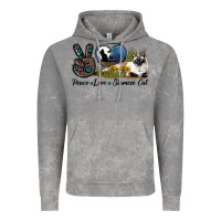 Cloud Rock Peace Love Siamese Cat Vintage Hoodie - LillyAllenDesigns