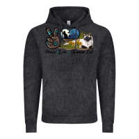 Vintage Black Peace Love Siamese Cat Vintage Hoodie - LillyAllenDesigns