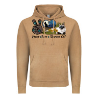 Vintage Camel Peace Love Siamese Cat Vintage Hoodie - LillyAllenDesigns