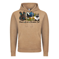 Vintage Coffee Peace Love Siamese Cat Vintage Hoodie - LillyAllenDesigns