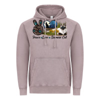 Vintage Zinc Peace Love Siamese Cat Vintage Hoodie - LillyAllenDesigns