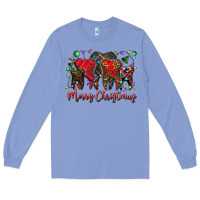 Colony Blue merry Christmas teeth Long Sleeve Tee - CowhideDigitalArt