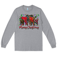 Heather Grey merry Christmas teeth Long Sleeve Tee - CowhideDigitalArt