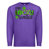 Purple st. patrick's day one lucky teacher Premium Sweatshirt - RanaPortraitStore