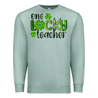 Seafoam st. patrick's day one lucky teacher Premium Sweatshirt - RanaPortraitStore