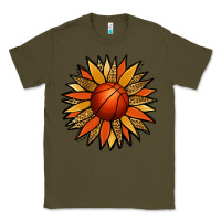 Army Green Basketball Sunflower Classic Tee - Jasminsmagicworld
