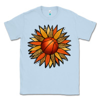 Dusty Blue Basketball Sunflower Classic Tee - Jasminsmagicworld