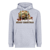 Heather Grey Merry christmas skull Heavyweight Hoodie - RanaPortraitStore