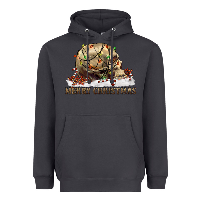 Merry Christmas Skull Heavyweight Hoodie by RanaPortraitStore | Teevron